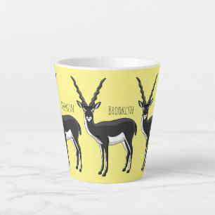 Blackbuck antelope illustration latte mug