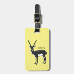 Blackbuck antelope illustration luggage tag