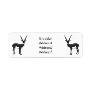 Blackbuck antelope illustration return address label