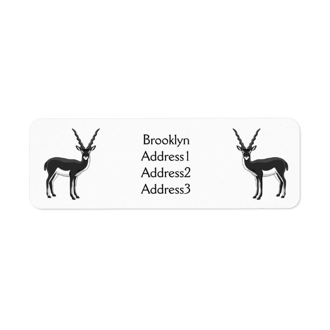 Blackbuck antelope illustration return address label (Front)