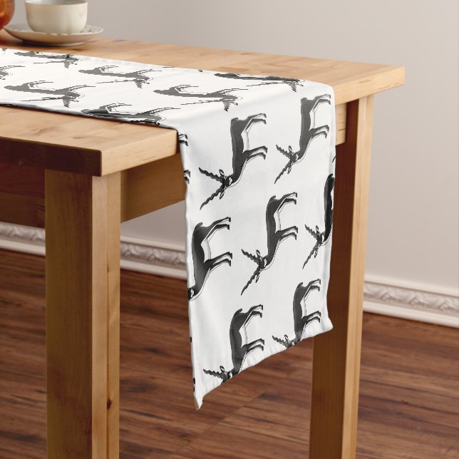 Blackbuck antelope illustration short table runner (In Situ)