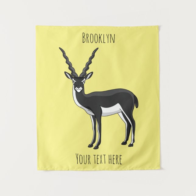 Blackbuck antelope illustration tapestry (Front)