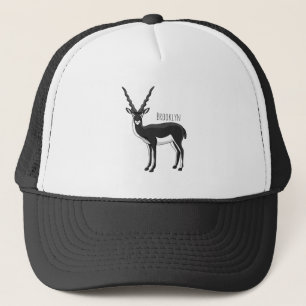 Blackbuck antelope illustration trucker hat