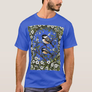 Blackcapped Chickadee Bird And Massachusetts Mayfl T-Shirt