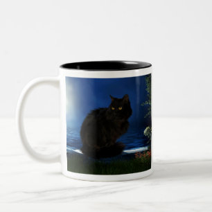 Blackcat Cat Black Domestic Animal Two-Tone Coffee Mug