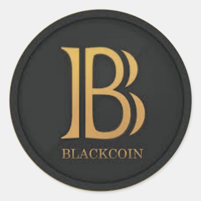 BlackCoin Classic Round Sticker (Front)