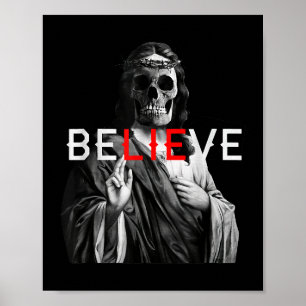 Blackcraft Antichrist Jesus Skull Believe Satan At Poster