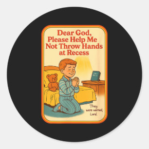Blackcraft God School Funny Dark Humor Goth Punk M Classic Round Sticker