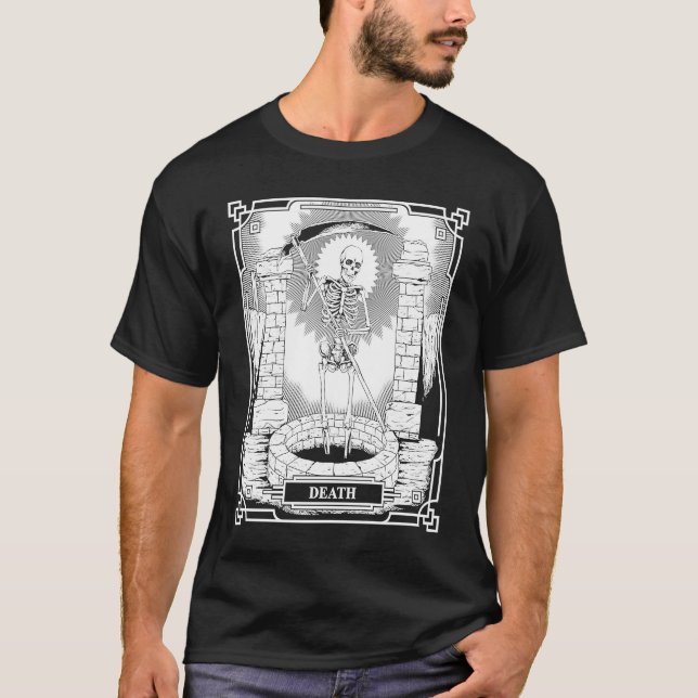 Blackcraft Witchy Skeleton Death the Grim Reaper T T-Shirt (Front)