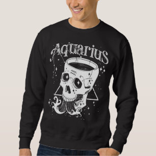 Blackcraft Zodiac Sign Aquarius Skull Coven Witch Sweatshirt