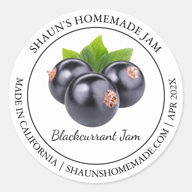 Blackcurrant Jam Modern label (Front)