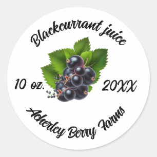 Blackcurrant juice stickers for jars