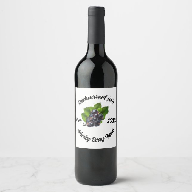 Blackcurrant juice stickers for jars (Front)