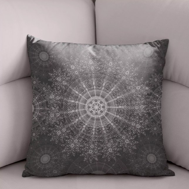 Blackened Sparkling floral art Cushion (Creator Uploaded)