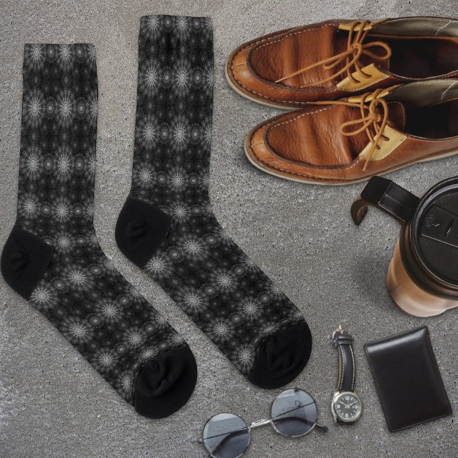 Blackened sparkling floral art socks (Creator Uploaded)