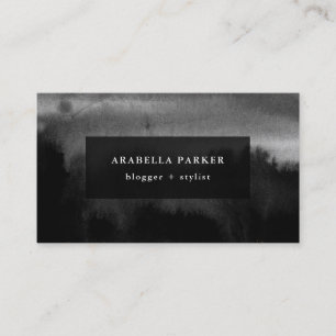 Blackest Ink Black Watercolor Look Business Card