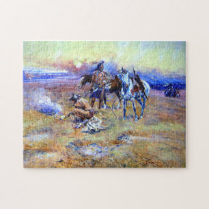 Blackfeet Buffalo Range Charles M Russell 1905 Jigsaw Puzzle