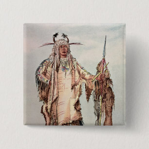 Blackfoot Indian Pe-Toh-Pee-Kiss, The Eagle Ribs 15 Cm Square Badge