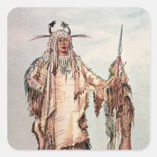 Blackfoot Indian Pe-Toh-Pee-Kiss, The Eagle Ribs Square Sticker
