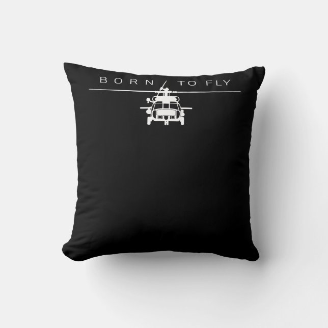 Blackhawk Military Aviation Helicopter Pilot Gift Cushion (Front)