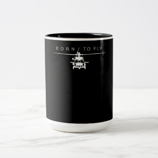 Blackhawk Military Aviation Helicopter Pilot Gift Two-Tone Coffee Mug