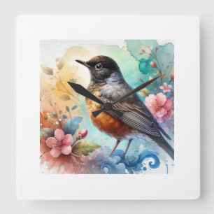 Blackheaded Nightingale Thrush 170724AREF128 - Wat Square Wall Clock