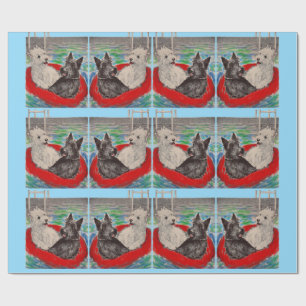 Blackie and Whitie on a raft Wrapping Paper