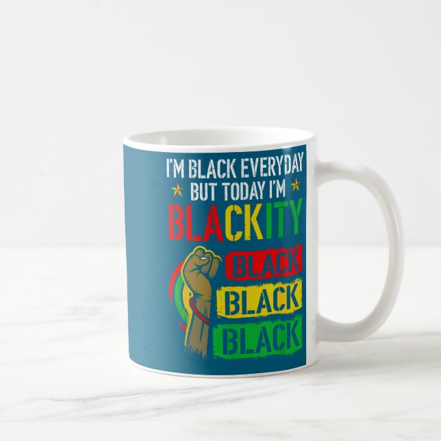 Blackity african black power juneteenth black coffee mug (Right)