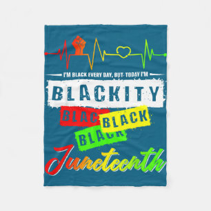 Blackity black funny heartbeat juneteenth pride fleece blanket