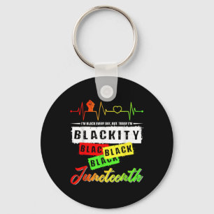 Blackity Black Funny Heartbeat Juneteenth Pride Me Key Ring