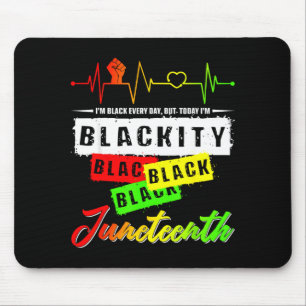 Blackity black funny heartbeat juneteenth pride mouse pad
