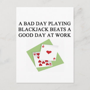 blackjack 21 game player postcard