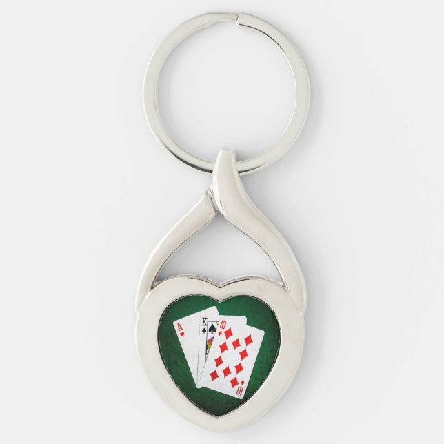 Blackjack 21 point - Ace, King, Ten Key Ring (Front)