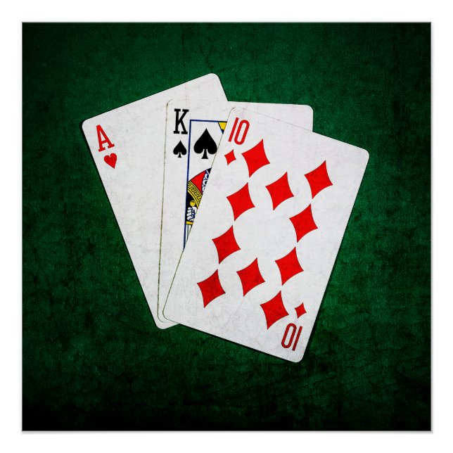 Blackjack 21 point - Ace, King, Ten Poster (Front)