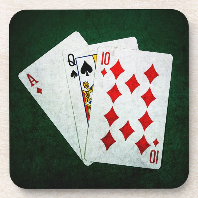 Blackjack 21 point - Ace, Queen, Ten Coaster (Front)