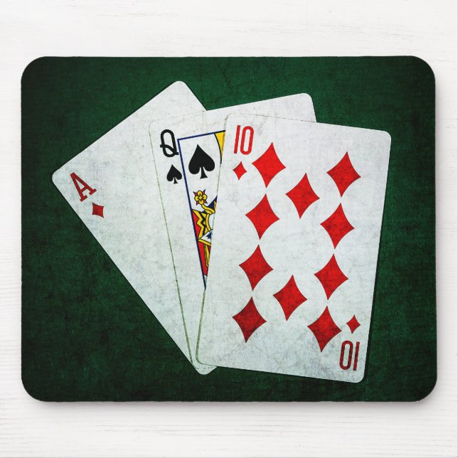Blackjack 21 point - Ace, Queen, Ten Mouse Pad (Front)