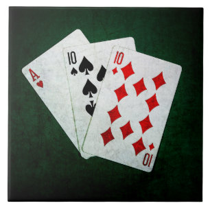 Blackjack 21 point - Ace, Ten, Ten Ceramic Tile