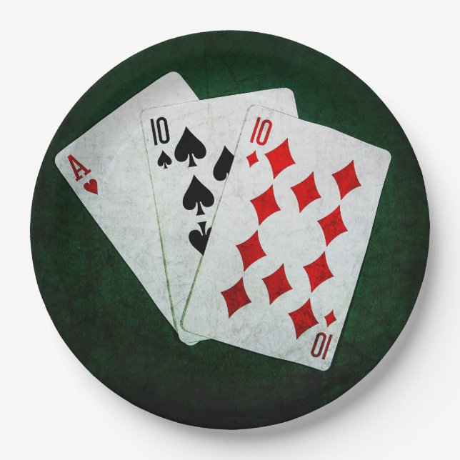 Blackjack 21 point - Ace, Ten, Ten Paper Plate (Front)