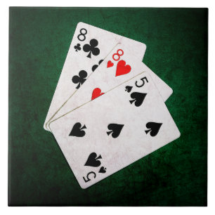 Blackjack 21 point - Eight, Eight, Five Ceramic Tile