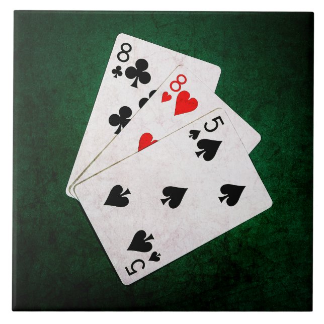 Blackjack 21 point - Eight, Eight, Five Ceramic Tile (Front)