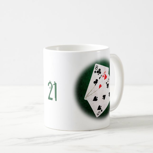 Blackjack 21 point - Eight, Eight, Five Coffee Mug (Front Right)