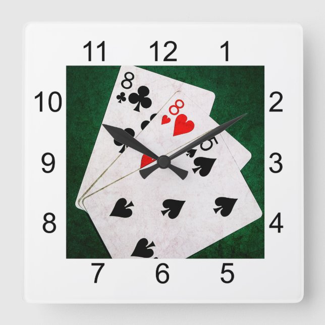 Blackjack 21 point - Eight, Eight, Five Square Wall Clock (Front)