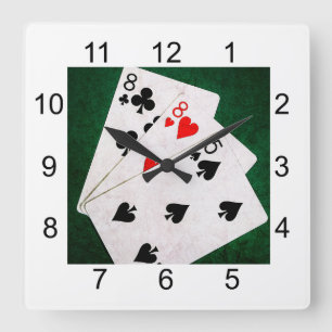 Blackjack 21 point - Eight, Eight, Five Square Wall Clock