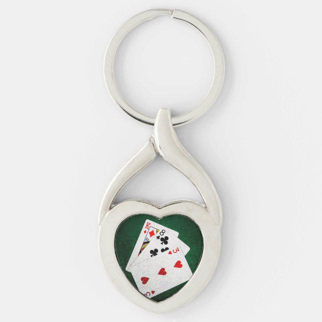 Blackjack 21 point - King, Eight, Three Key Ring (Front)