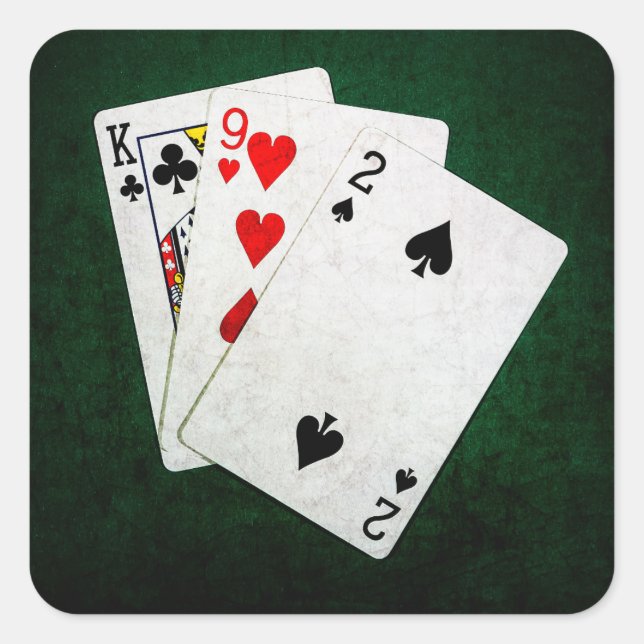 Blackjack 21 point - King, Nine, Two Square Sticker (Front)