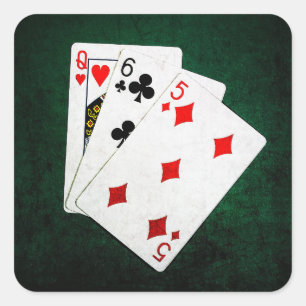 Blackjack 21 point - Queen, Six, Five Square Sticker