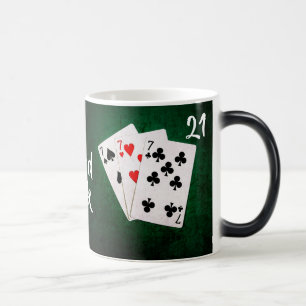 Blackjack 21 point - three cards Seven - Good Luck Magic Mug