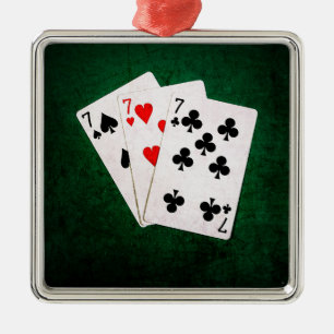 Blackjack 21 - Seven, Seven, Seven Metal Tree Decoration