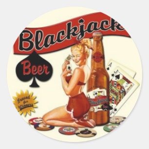 Blackjack Beer Classic Round Sticker
