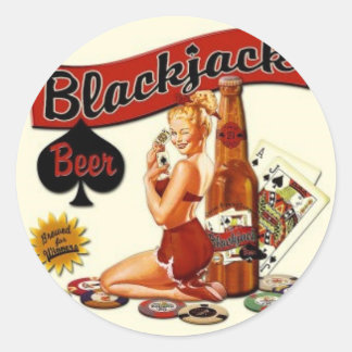 Blackjack Beer Classic Round Sticker